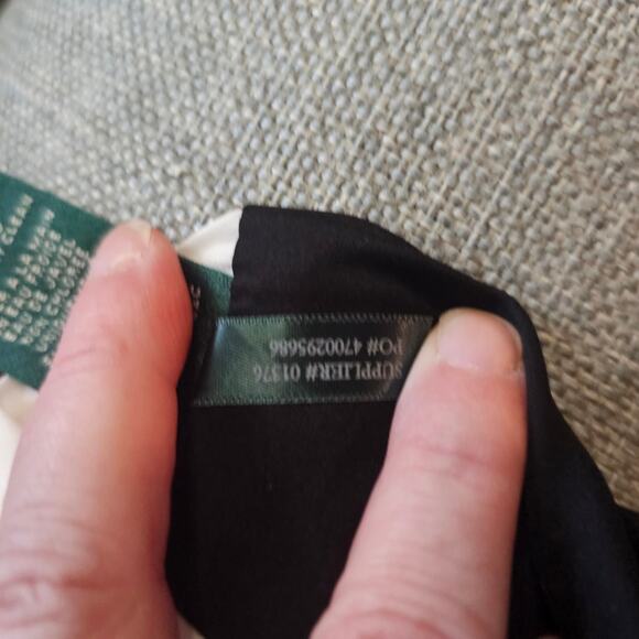 Ralph Lauren Blue and Black Long Sleeve Body Con Color Block Dress Size Med - Picture 9 of 10